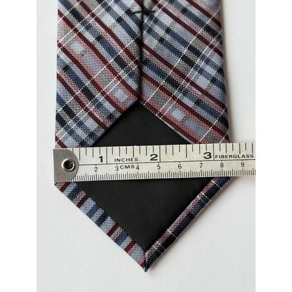 BURMA BIBAS Men's 100% Silk Neck Tie‎ Red White Blue Striped - USA America EUC - Picture 9 of 9